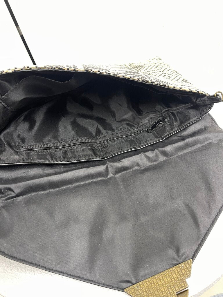 Woven Front Panel Hand Bag