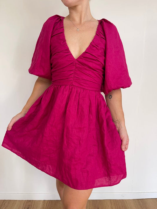 Aere Linen Dress - Size 8