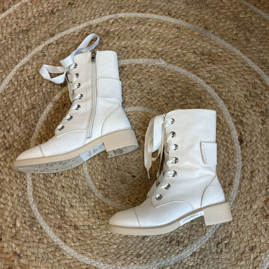 Minx Cream Boots - Size 36 (new with box)
