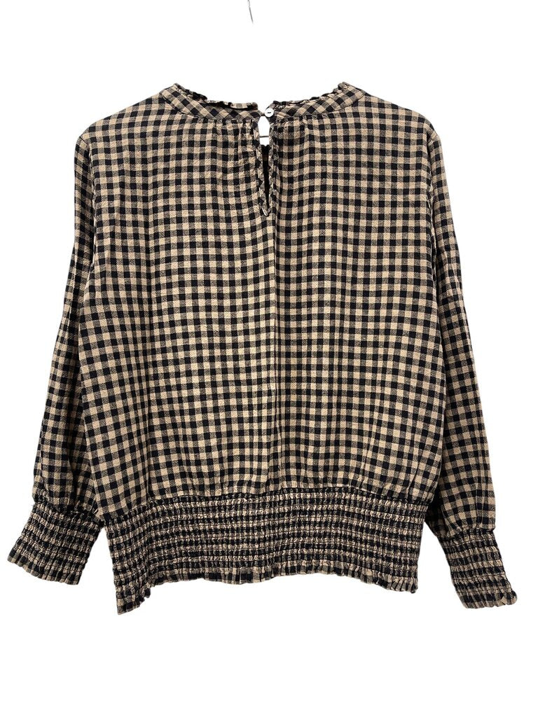 Checkered Linen Top - Size M