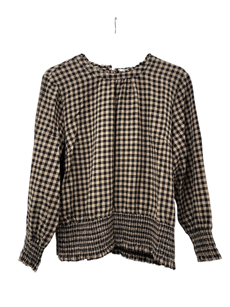 Checkered Linen Top - Size M