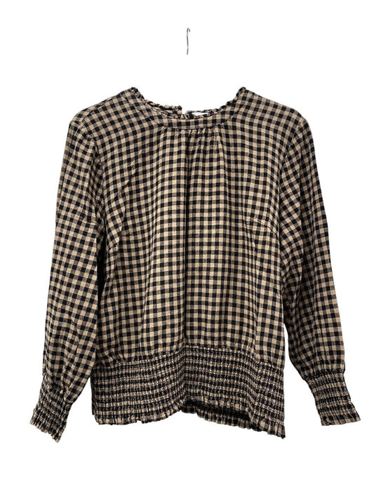 Checkered Linen Top - Size M
