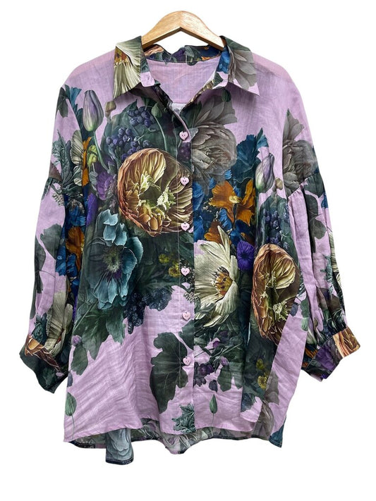 Annah Stretton Linen Shirt - Size 2XL