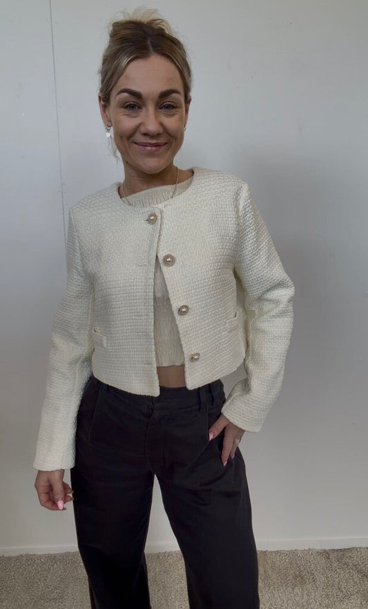 Waffle Cropped Jacket - Size L