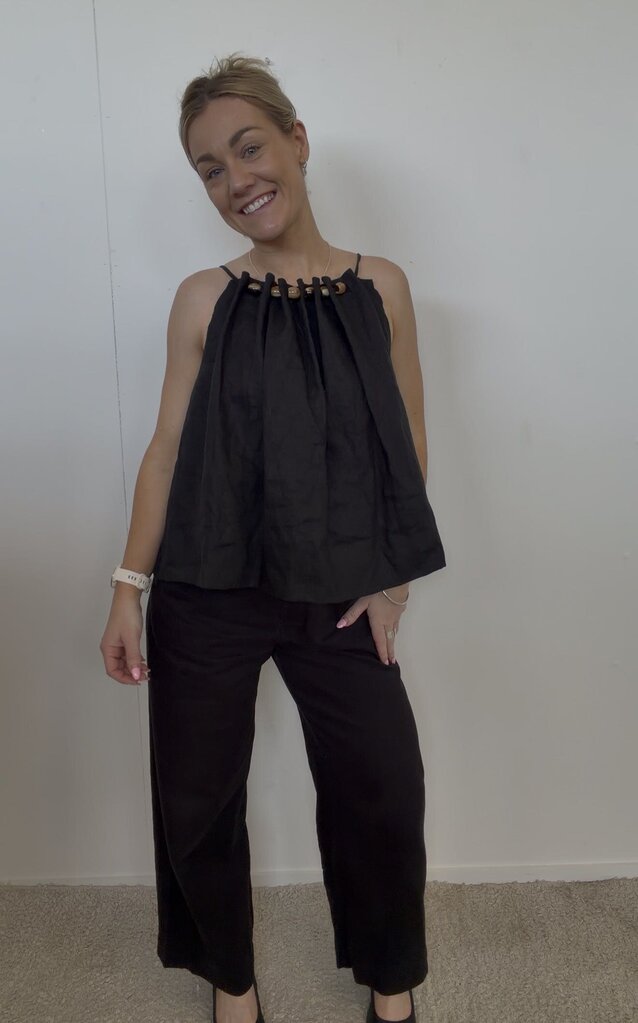 Aere Linen Top - Size 10
