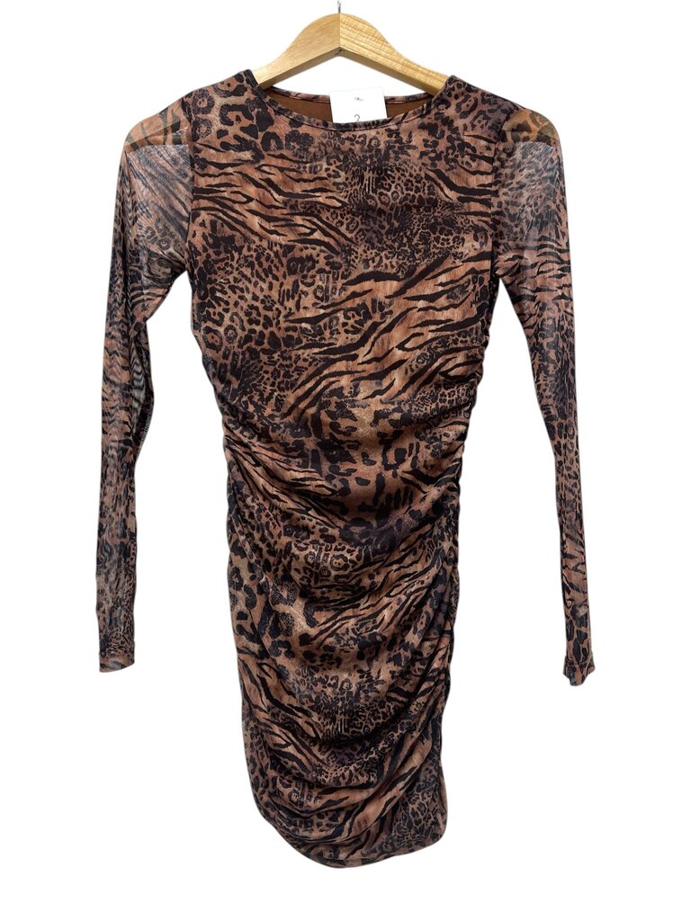 Animal Print Mesh Dress - Size 6